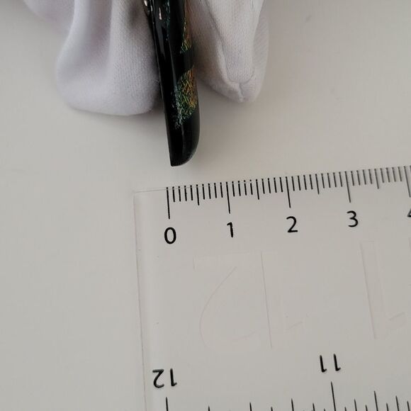 Pendant Dichroic Glass Black Orange Pendant #0031 - Picture 7 of 8